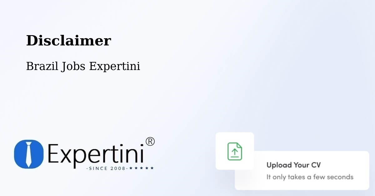 Disclaimer – Timóteo - Brazil Jobs Expertini